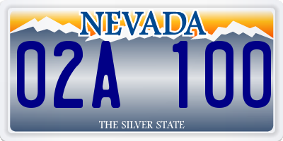 NV license plate 02A100