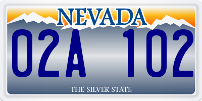 NV license plate 02A102