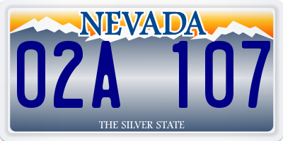 NV license plate 02A107
