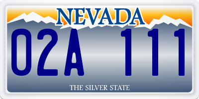 NV license plate 02A111