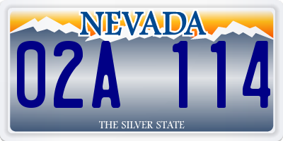 NV license plate 02A114