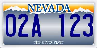 NV license plate 02A123