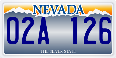 NV license plate 02A126