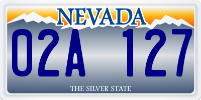 NV license plate 02A127