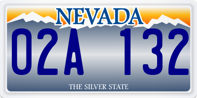 NV license plate 02A132