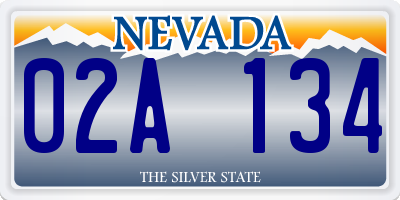 NV license plate 02A134