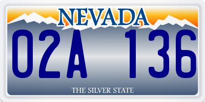 NV license plate 02A136