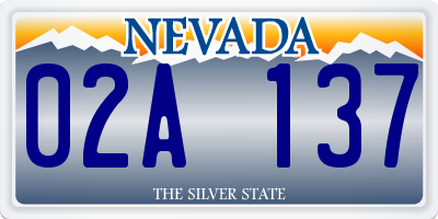 NV license plate 02A137