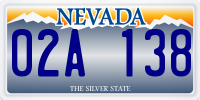 NV license plate 02A138