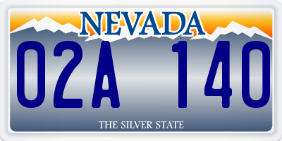 NV license plate 02A140