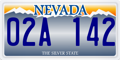 NV license plate 02A142