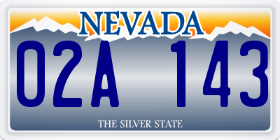 NV license plate 02A143