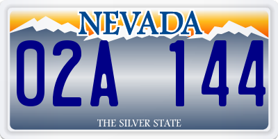 NV license plate 02A144