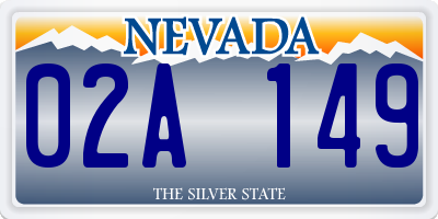 NV license plate 02A149