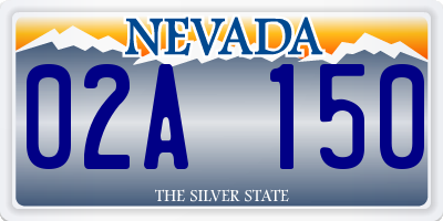 NV license plate 02A150