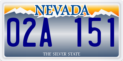 NV license plate 02A151