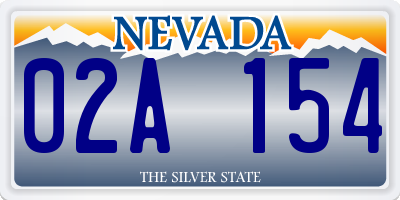 NV license plate 02A154