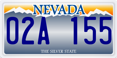 NV license plate 02A155