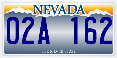 NV license plate 02A162