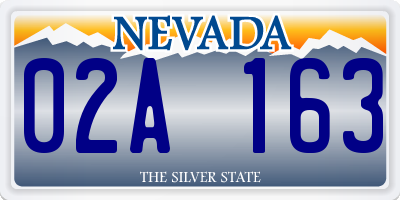 NV license plate 02A163