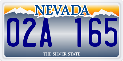 NV license plate 02A165