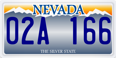 NV license plate 02A166