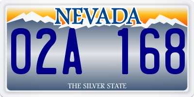 NV license plate 02A168