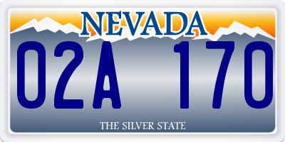 NV license plate 02A170