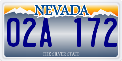 NV license plate 02A172