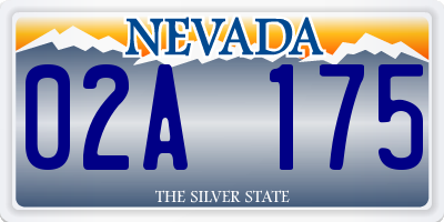 NV license plate 02A175