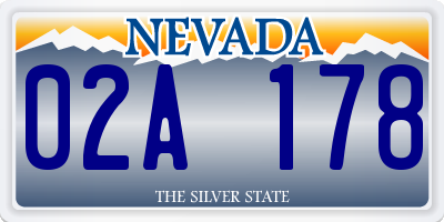 NV license plate 02A178