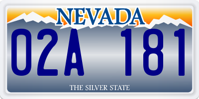 NV license plate 02A181