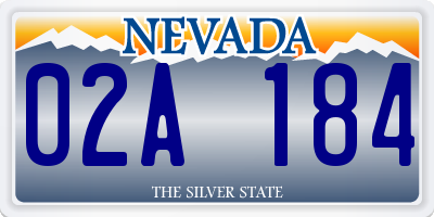 NV license plate 02A184