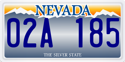 NV license plate 02A185