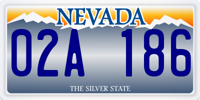 NV license plate 02A186