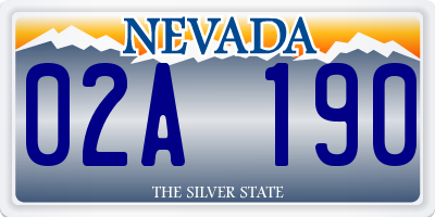 NV license plate 02A190