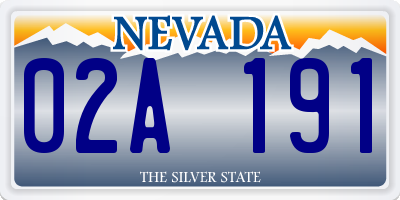 NV license plate 02A191