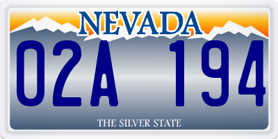 NV license plate 02A194