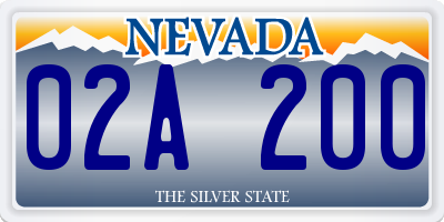 NV license plate 02A200