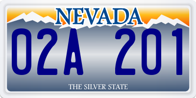 NV license plate 02A201