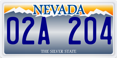 NV license plate 02A204