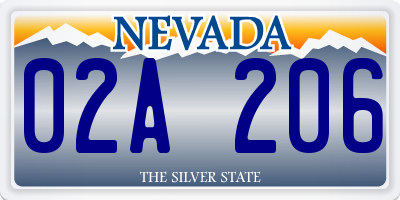 NV license plate 02A206