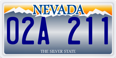 NV license plate 02A211