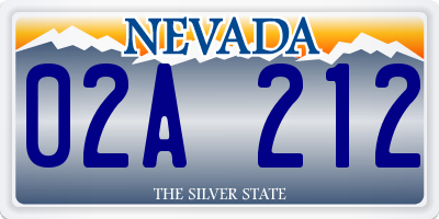 NV license plate 02A212