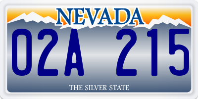 NV license plate 02A215