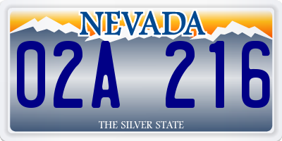 NV license plate 02A216