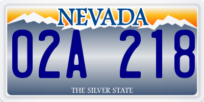 NV license plate 02A218