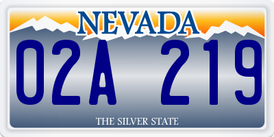 NV license plate 02A219