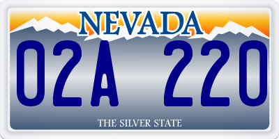 NV license plate 02A220