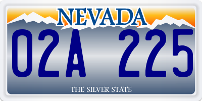 NV license plate 02A225